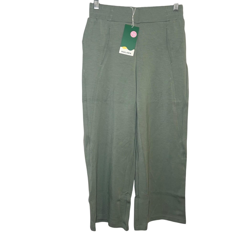 Halara Cloudful Air Wide Leg Sweatpants Sage Green XS casual lounge cozy cropped